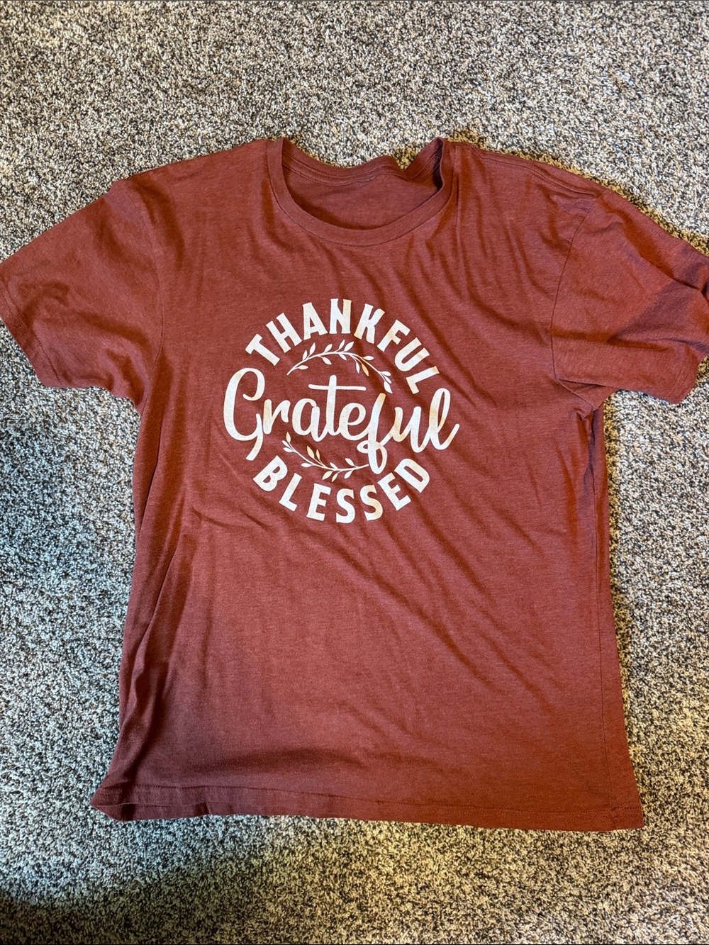 Thankful Grateful Blessed Graphic Tee - Rust